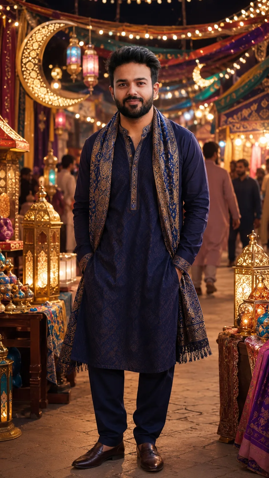 Moonlit Eid Editorial Portrait